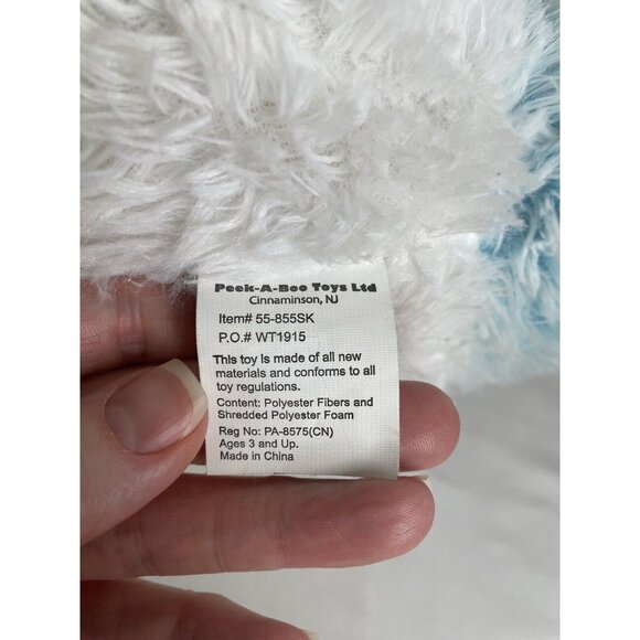 Peek A Boo Panda Plush 17in Stuffed Panda White Blue Pastel - Picture 8 of 9